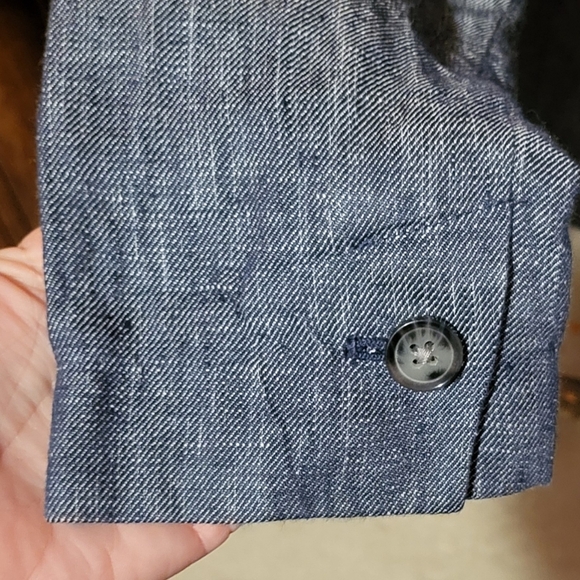 Banana Republic Women’s Linen One Button Blazer Chambray Blue Size 8 - Picture 5 of 7